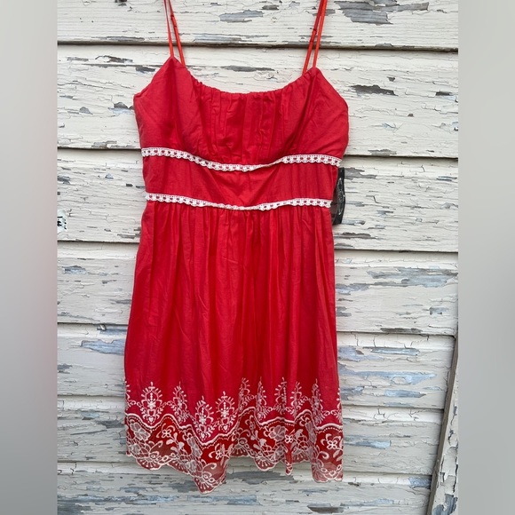 Vintage Y2K Trixxi Milkmaid Embroidered Cotton Summer Spring mini Dress - Picture 1 of 8